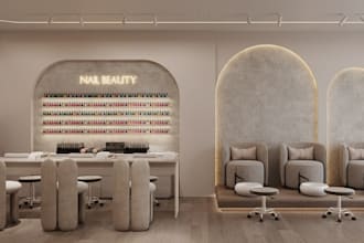 design nail studio,beauty parlor interior, hairdressing salon,massage spa center