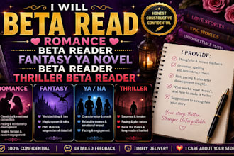 beta read romance beta reader fantasy ya novel beta reader thriller beta reader