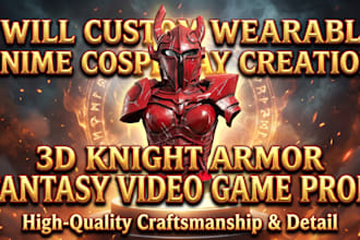 custom wearable anime cosplay creation 3d knight armor fantasy video game prop