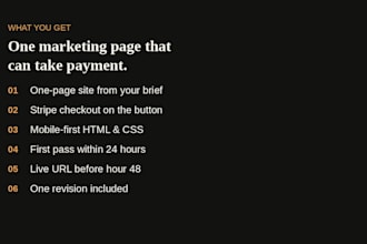 build a landing page with stripe checkout in 48 hours
