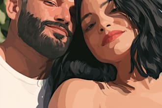 draw couple portrait illustration