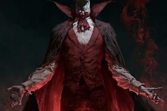 make fantasy horror vampire character art