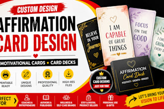 design custom affirmation cards, motivational cards  and printable card decks