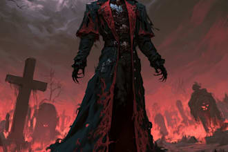 do fantasy horror vampire character art