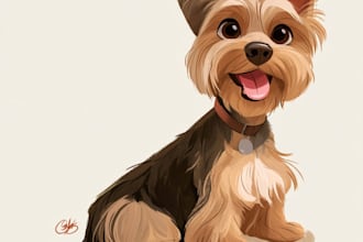 pet portrait into cute disney style