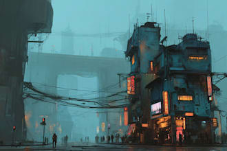 create stunning cyberpunk sci fi city art and futuristic environments