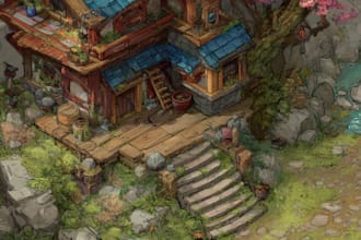 create and animate 2d and 3d background and environment art