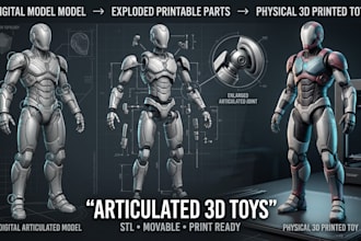 create articulated 3d toy model 3d printable toys flexi toy for 3d printing