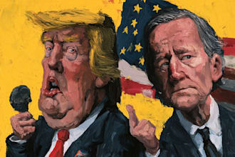 create a political or satirical cartoon