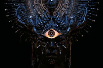 design album cover with advanced ai graphics design