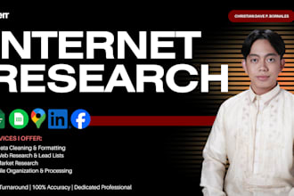do accurate data entry and web search