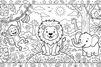 draw coloring book page for children