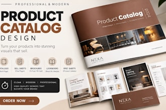 design product catalog, sell sheet, brochure, lookbook, spec sheet and one sheet