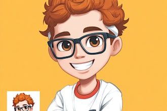 draw a digital cartoon illustration