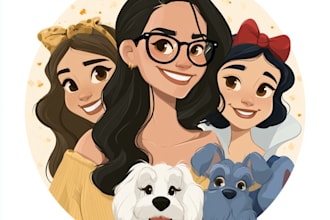 create a disney cartoon illustration