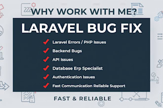 fix laravel bugs, PHP errors and backend issues