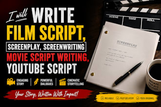 write film script, screenplay screenwriting movie script writing, youtube script