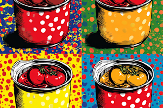 create creative food pop art illustrations