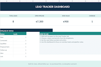 build a sales CRM and lead tracker in google sheets or excel