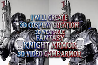 create 3d cosplay creation 3d wearable fantasy knight armor 3d video game armor