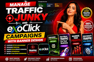 manage traffic junky and exoclick campaigns with banner design