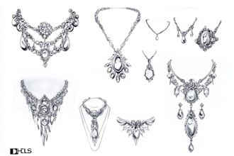 draw a jewelry design, illustration or a sketch of jewelry