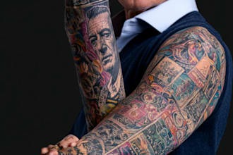 draw a attractive tattoo sleeve art