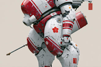 design sci fi mecha and robot concept art