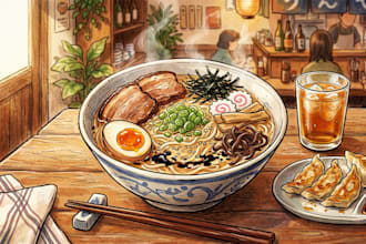 create food illustration in my style