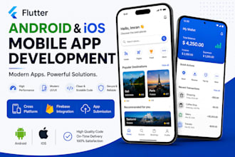 develop a flutter mobile app for android and ios