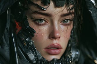 create futuristic cyberpunk and sci fi artwork