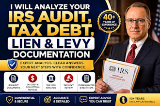 analyze your irs audit, tax debt, lien and levy documentation