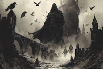 dark medieval art illustration for you