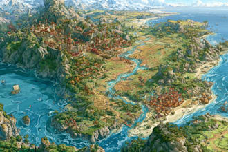 draw fantasy map illustration