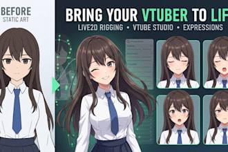 fix static vtuber art with live2d rigging for vtube studio model and setup