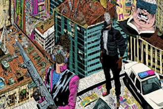 comic book illustration with comic book illustrator