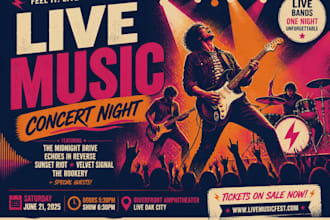 draw an event concert poster flyer illustration