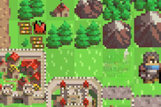 create topdown pixel art tile set pixel art character spritesheet  rpg animation