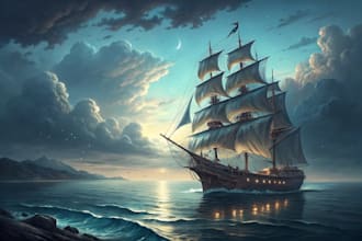 create ship oil painting for you