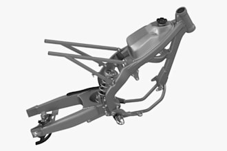 create 3d motorcycle frame, vehicle design, mechanical part, cad model, product