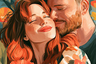draw couple portrait illustration