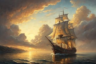 create ship oil painting of you idea