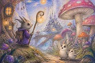 draw a fantasy sketchy illustration
