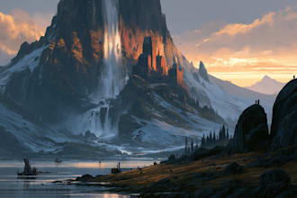 design fantasy landscape illustration