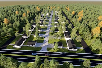 create 3d masterplan rendering for subdivision and community