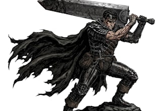 draw custom dark berserk style art in high quality