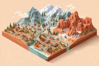 create 2d isometric illustration or map