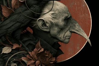 create a beautiful gothic ornamented illustration