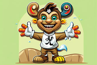 design unique mascot cartoon logo design, cartoon character
