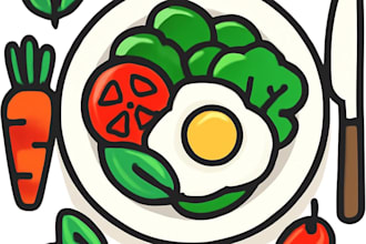 create vector food illustration for branding and digital use